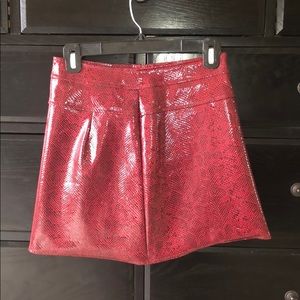 Red Snakeskin Skirt